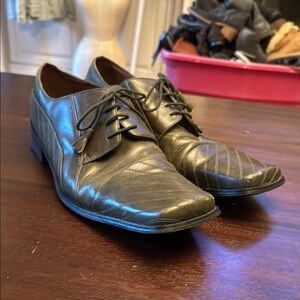 Giorgio Brutini 934447 Dress Shoes Mens size 10 Burgundy Faux Croc Trim Leather Giorgio Brutini Private Collection Alligator Print Dress  main image 4
